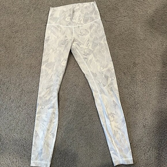 LULULEMON Wunder Under Hi-Rise Tights :Leggings  28" Jasmine White Multi Size 6 - Picture 1 of 7